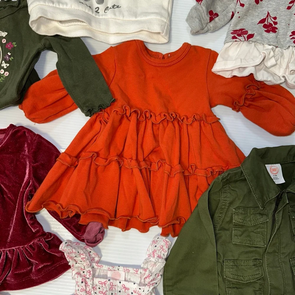 Lot of 10 Items Baby Girl Mixed Brands Bundle 0-3 Months Multi-color